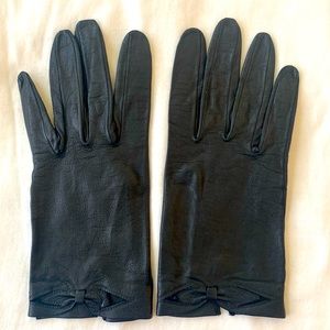 Vintage Black Leather Gloves